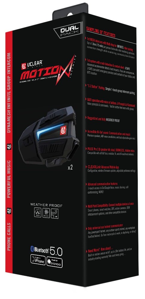 U-Clear Motion Infinity Helmet Bluetooth Communication System Dual Pack (180511)