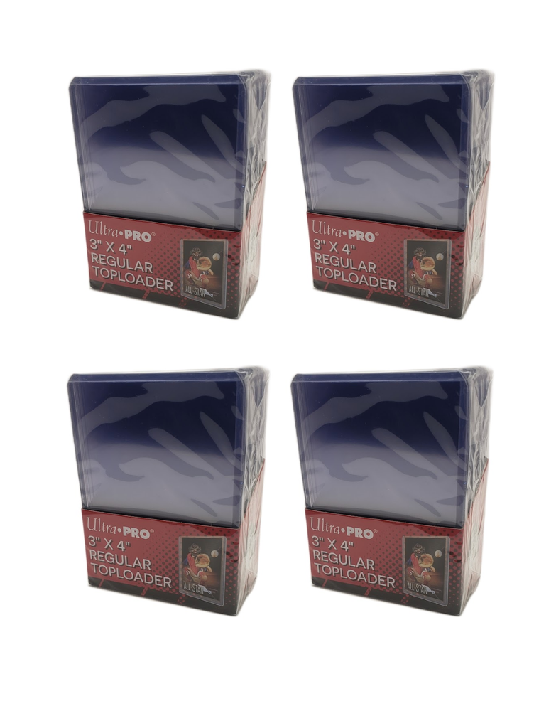(100) Ultra-Pro Toploading Trading Card Holders Regular (4 Packs) Toploaders