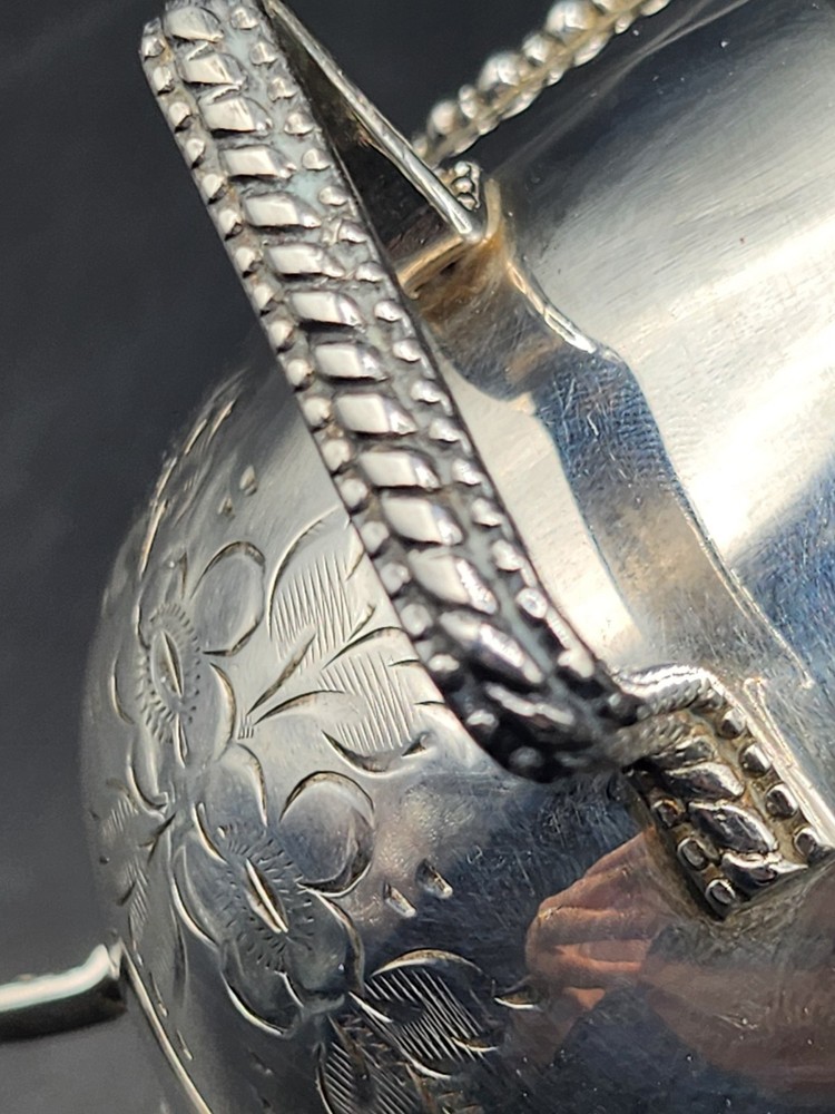 Vintage Sheffield Silver Plated Sugar Scuttle & Creamer. Monogram