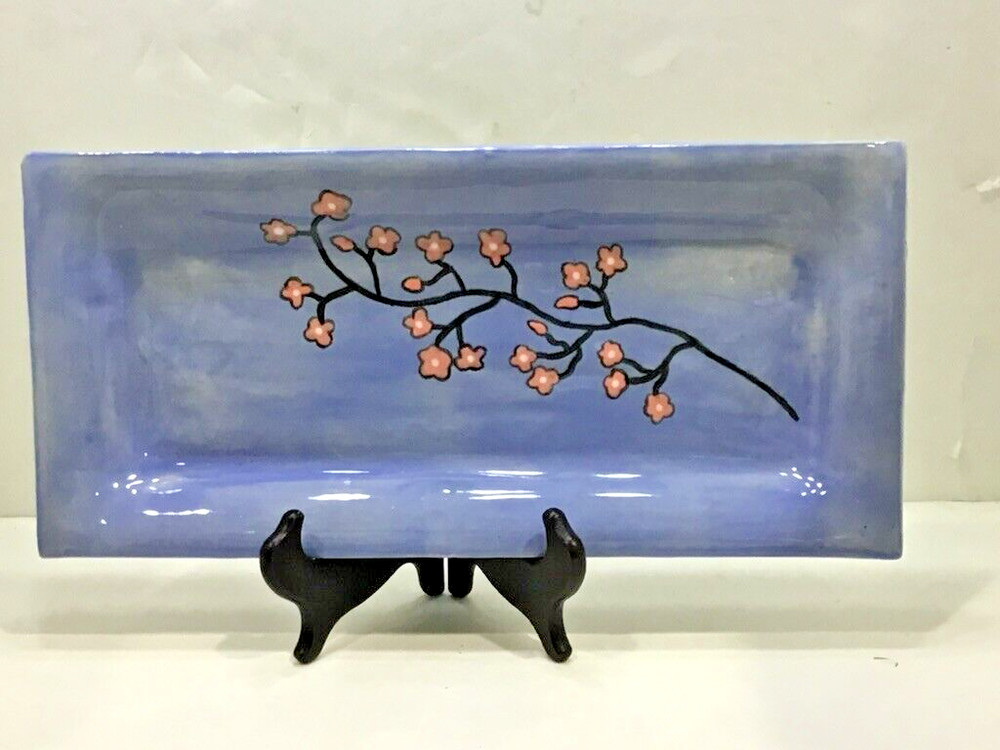 Raised Cherry Blossom 13" Rectangular Serving Tray