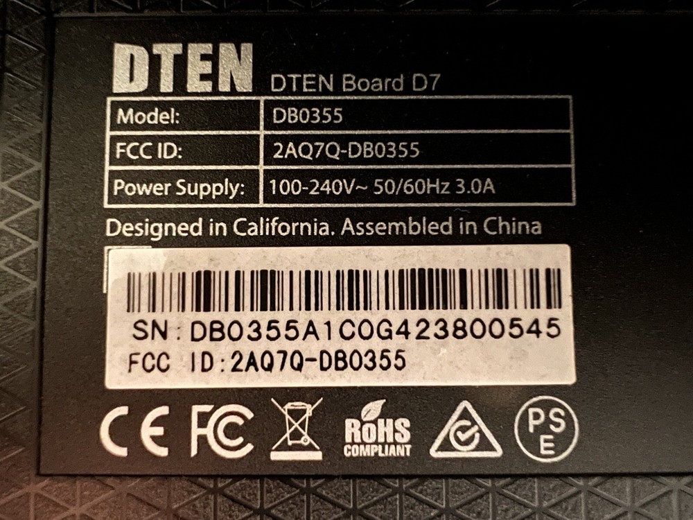DTEN D7 55" 4K DB0355 All in One Interactive Whiteboard Webcamera TouchScreen