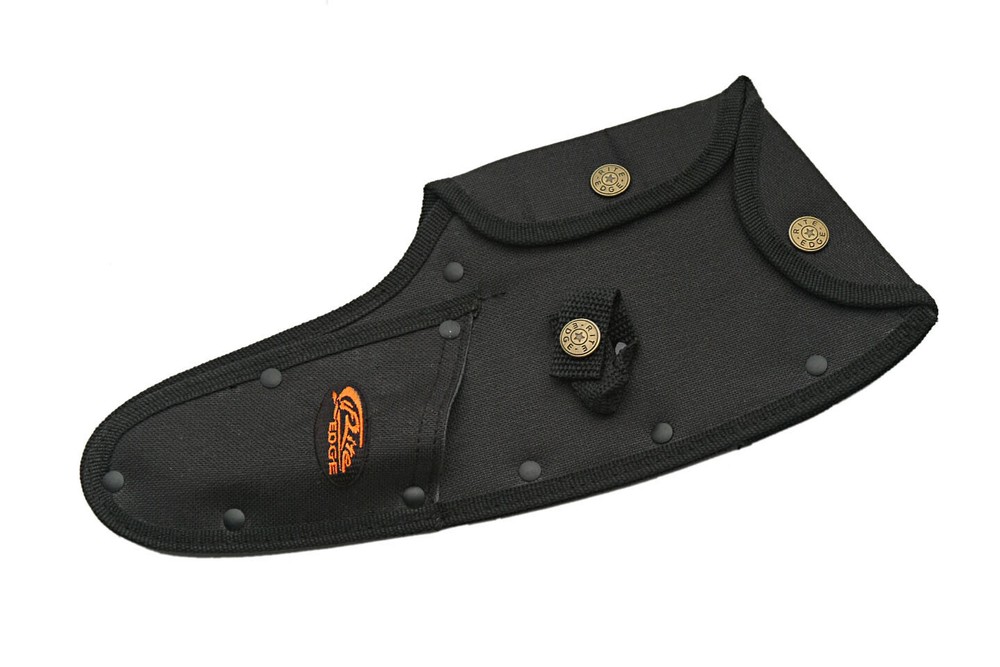 CAMPING KNIFE + AXE SET | 2-Pc Gut Hook Hunter Fixed-Blade Hatchet Black Rubber