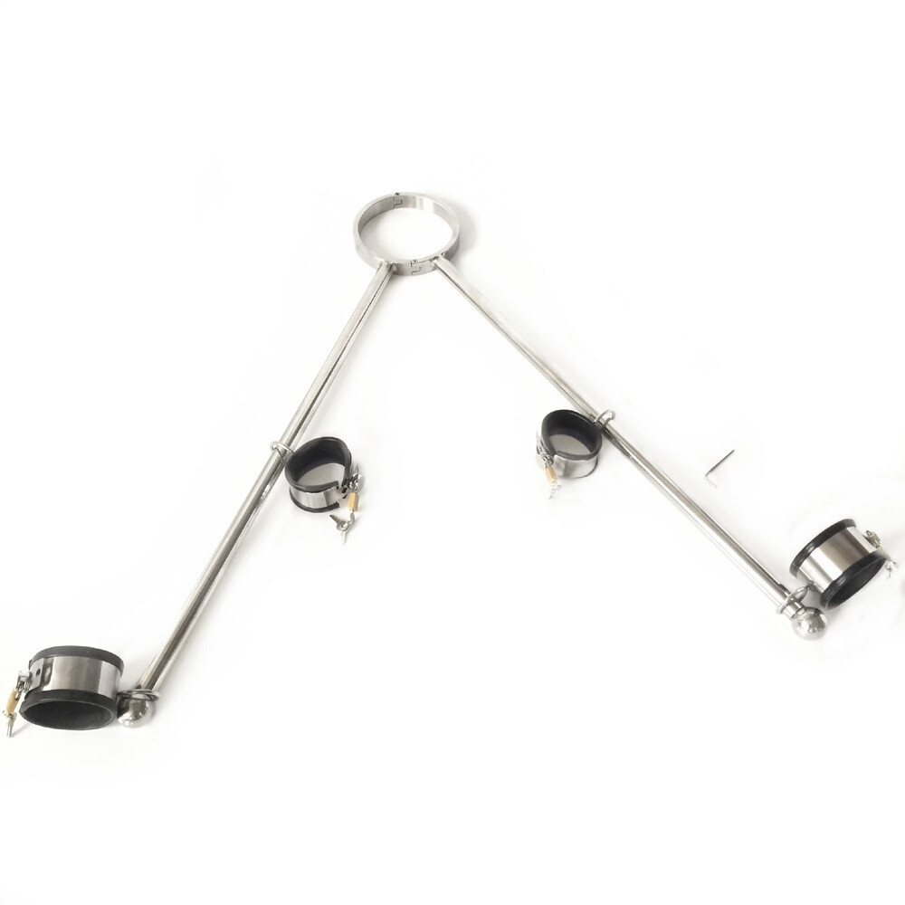 Slave Rack Frame Luxury Spreader Bar Restraint Bondage Hand Ankle Cuffs Collar