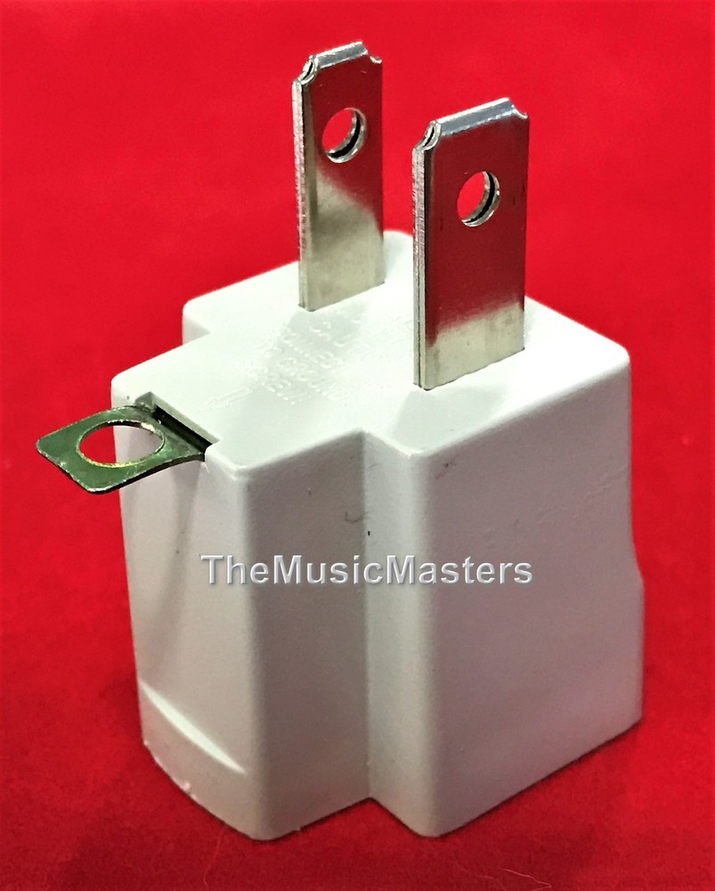 (2) Wall Plug Electrical Power GROUNDING ADAPTERS 3 Prong Socket to 2 Prong Plug