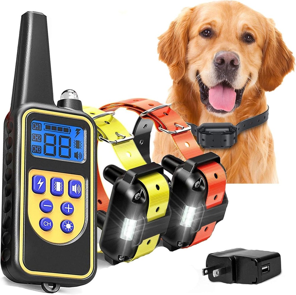 Dog Training Collar, Remote Rechargeable Waterproof Vibration Training Collar, w