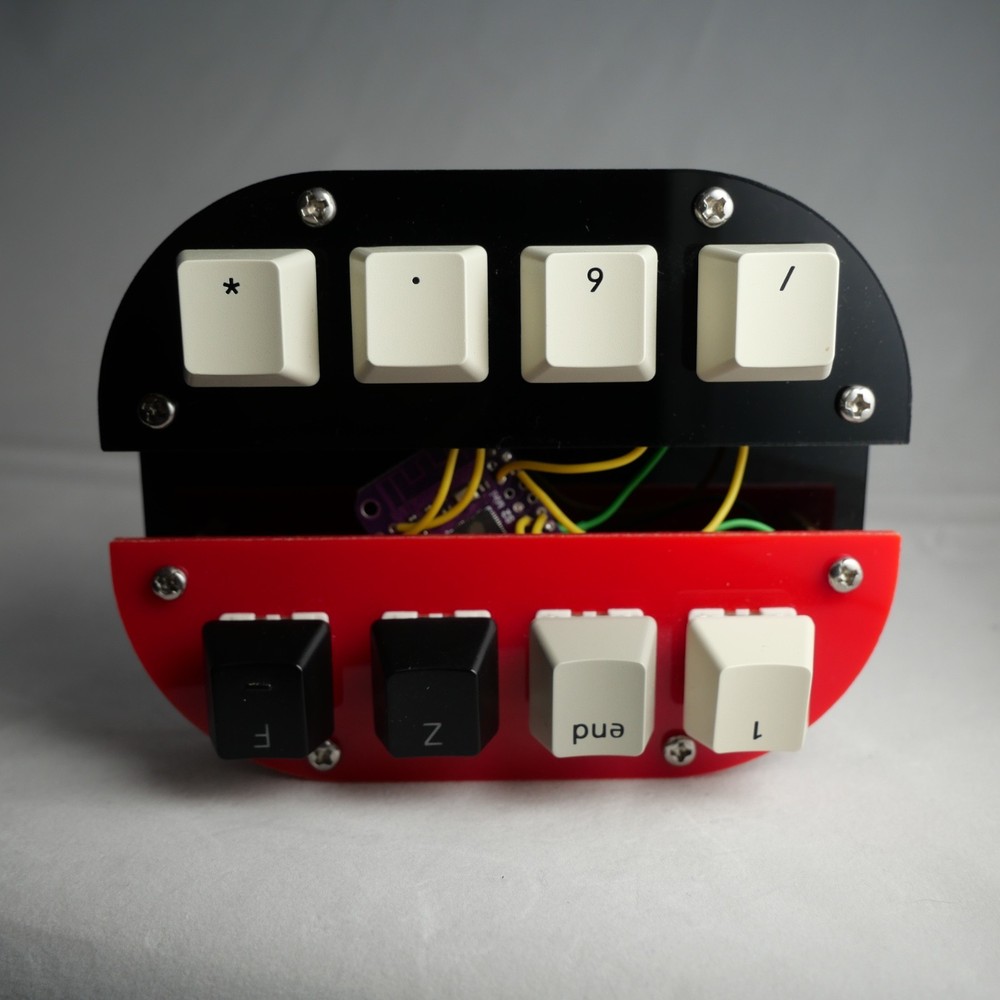 Black and Red Acrylic Midi Controller with 8 Note Buttons