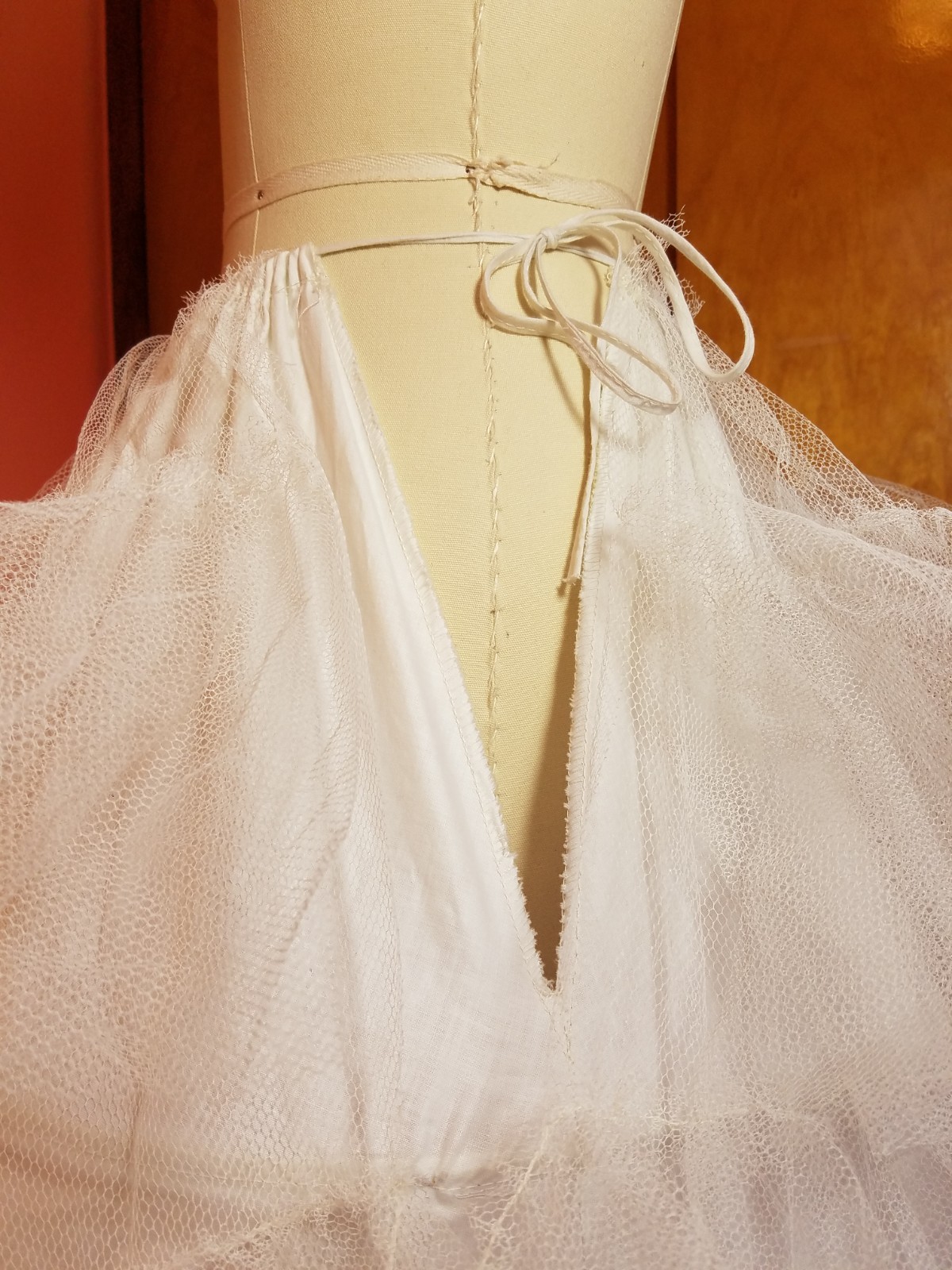 1950s Vintage White Tulle Petticoat Skirt -Hoops & Crinolines by Merry Modes