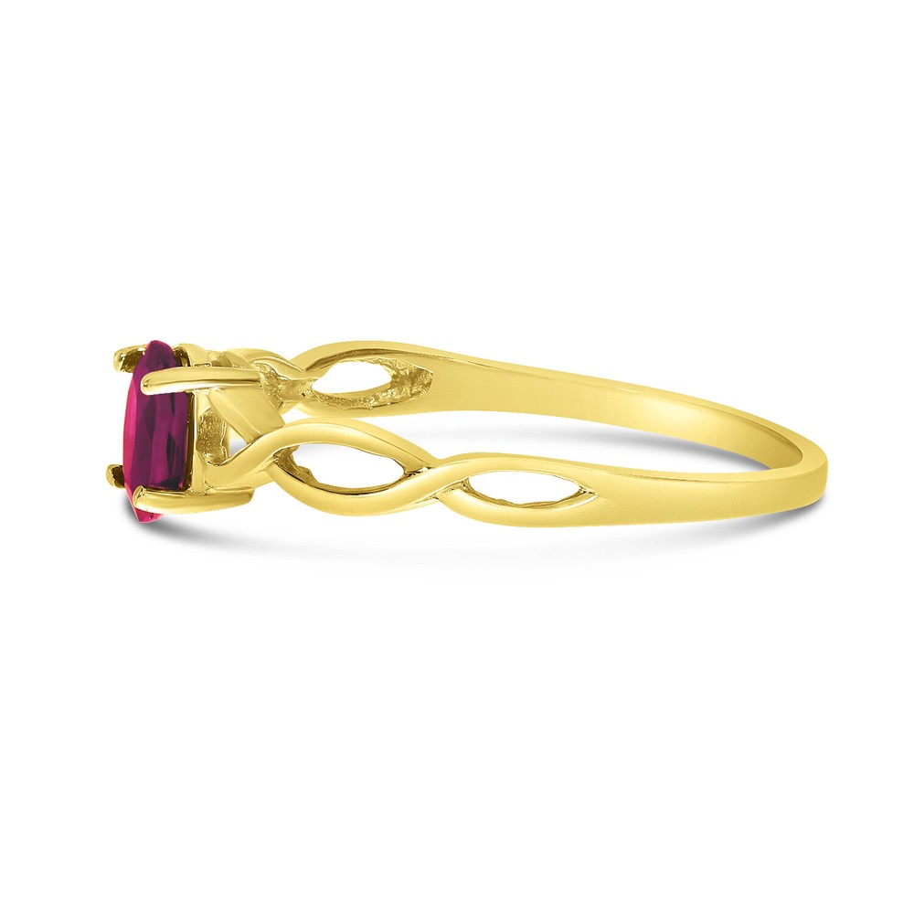 14k Yellow Gold Oval Ruby Ring