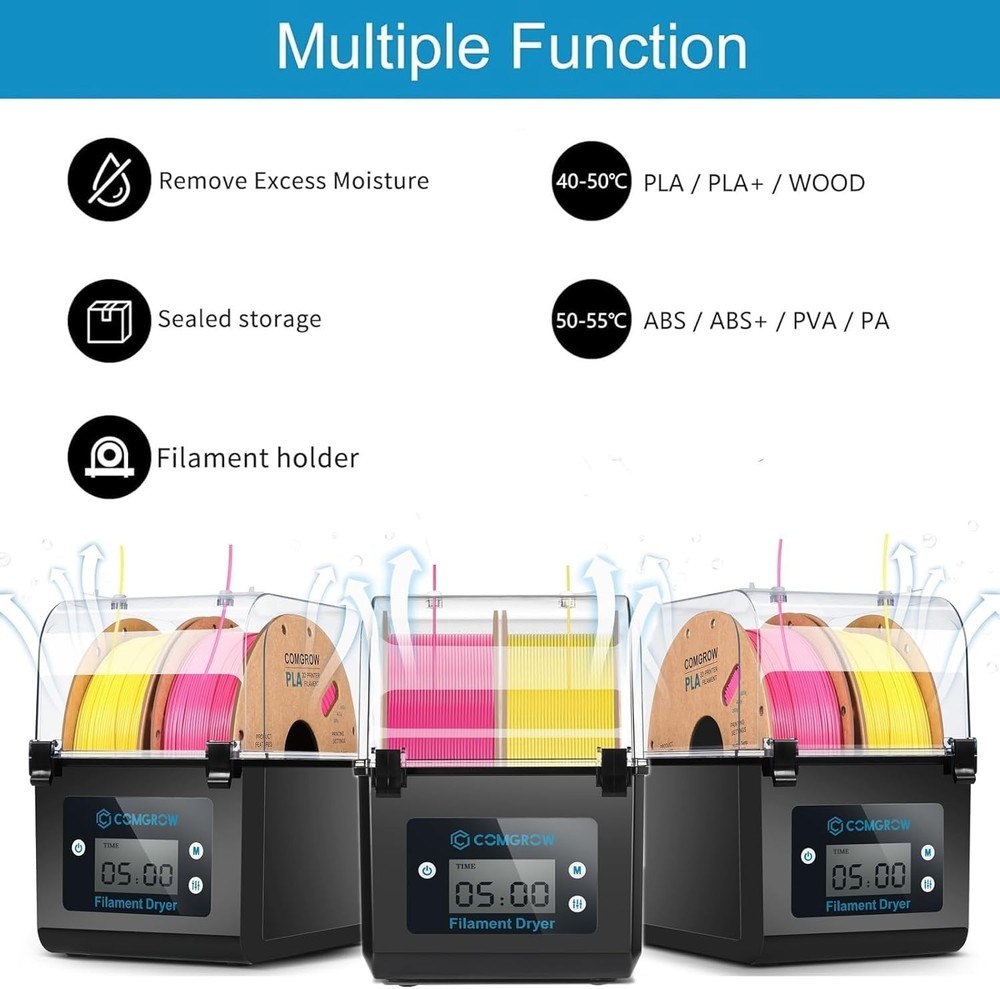 3D Printer Filament Dryer Box – Moisture-Proof Storage for PLA & ABS