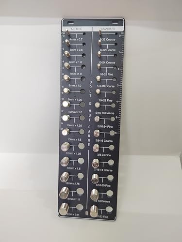 Thread Checker Gauge Tool, 30 Sizes Bolt and Nut Identifier Board, 15 Metric
