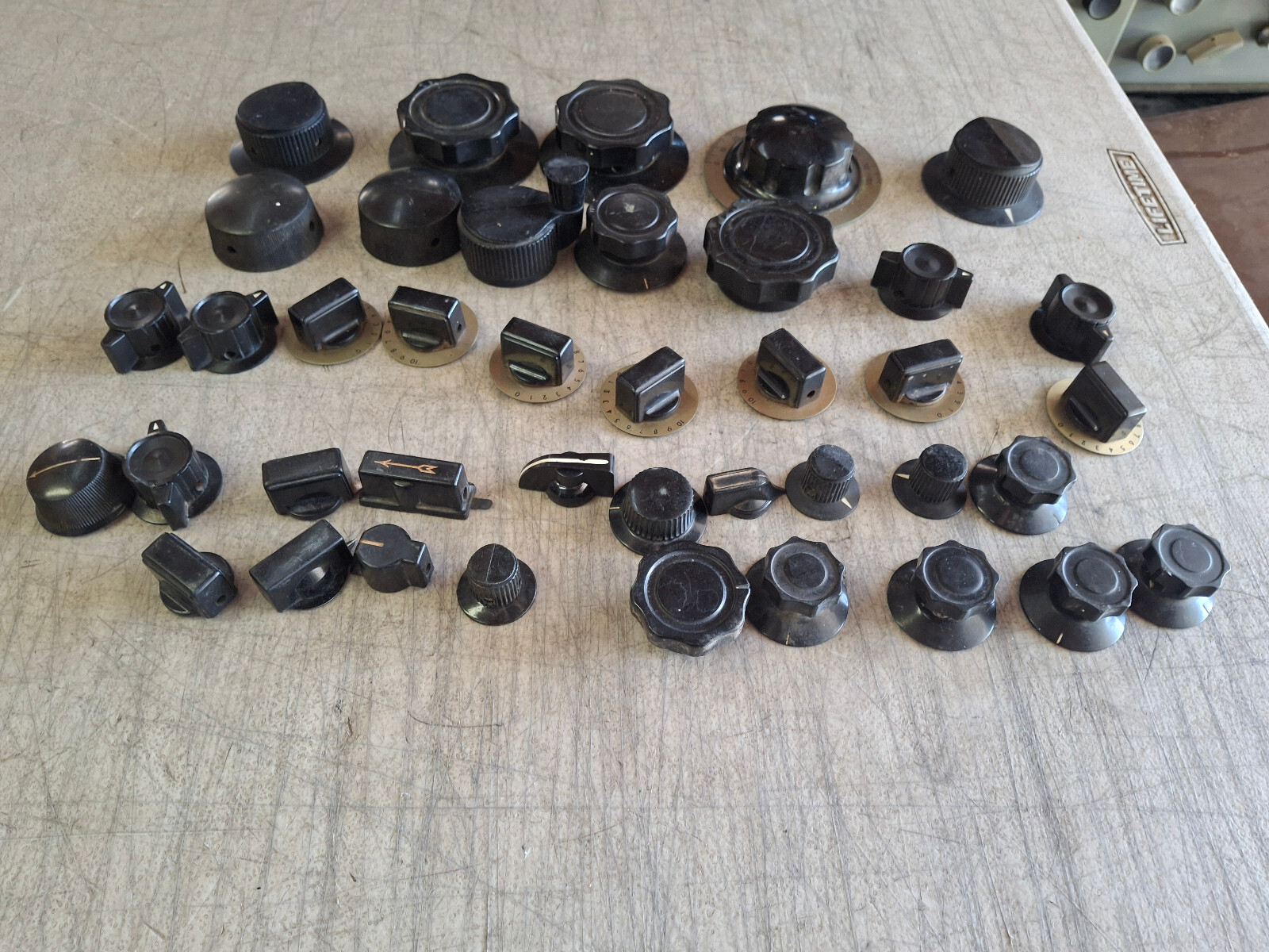 Lot of 40 Vintage Ham Radio Dials Indicator Knobs
