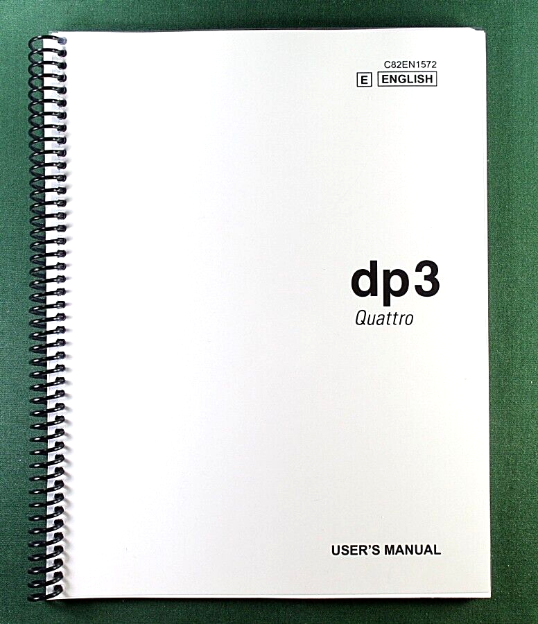 Sigma DP3 Quattro User Instruction Manual: 142 Pages and Protective Covers!