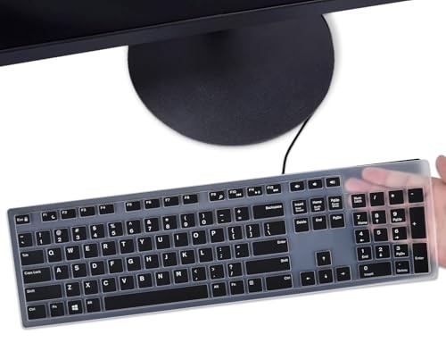 Keyboard Cover Skin Compatible with Amazon Basics Wired USB Keyboard Black