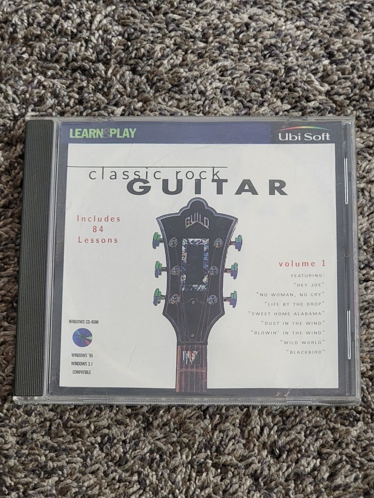 Ubi Soft Learn & Play Classic Rock Guitar Vol 1 PC CD-ROM Software 84 Lessons