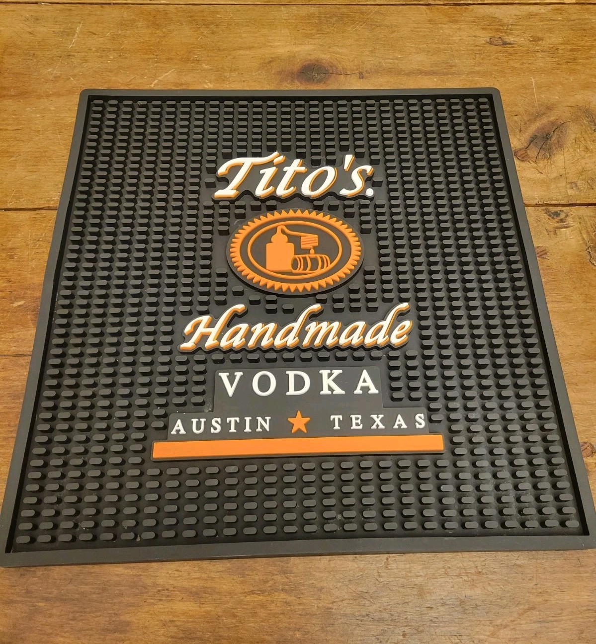 Tito's Vodka Rubber Shot Spill Rail Cocktail Bar mat 11.5 X 11.5 Replacement