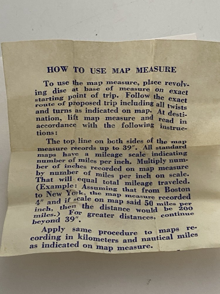 Vintage German Map Measuring Tool Compass w/ring w/Case ~