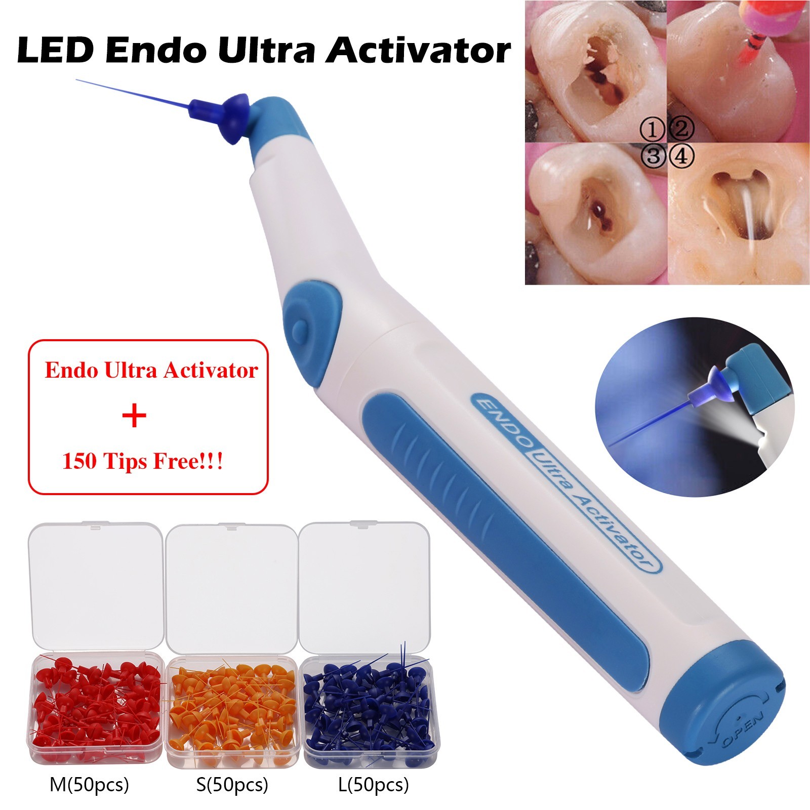 Dental Endodontic Endo Activator Sonic Endo Ultra Irrigator Root Canal +150 Tips