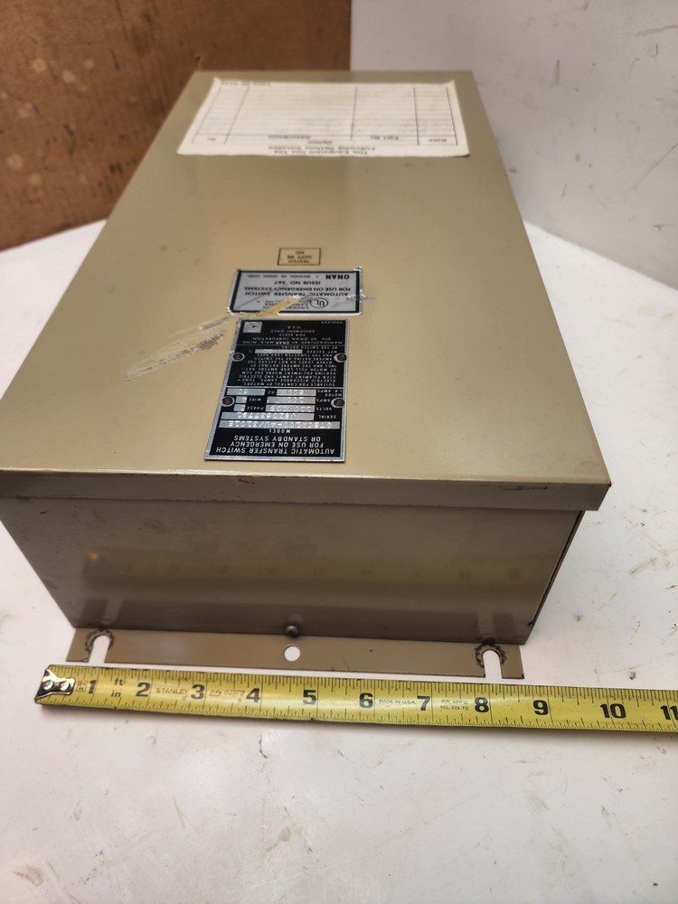 Power Sentry Onan automatic Transfer main Panel OTBCA1004U/3101E, 100 A, 3 ph