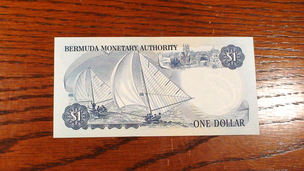 1976 BERMUDA MONETARY AUTHORITY One Dollar CHOICE UNCIRCULATED Note $1 Bill!