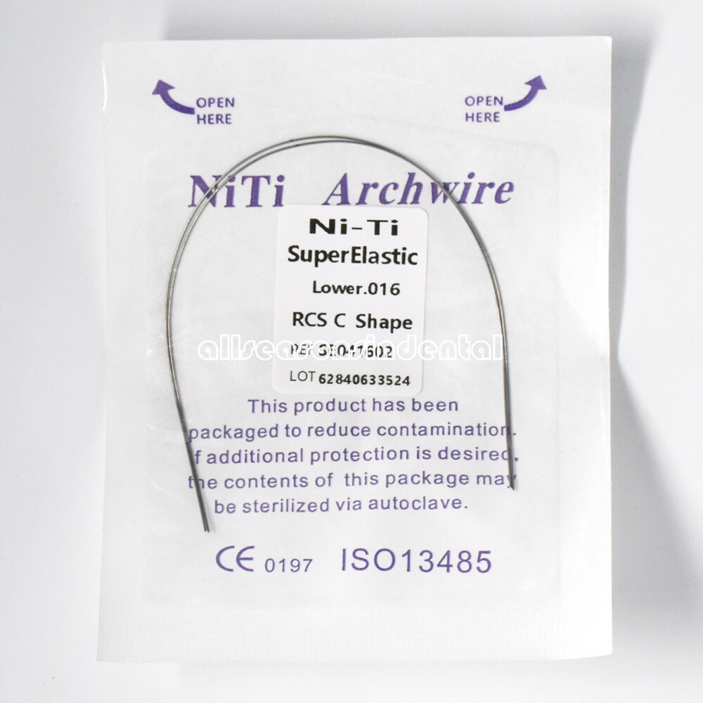 Dental Ortho Super Elastic NITI Arch Wire Reverse Curve Round/Rectangular True