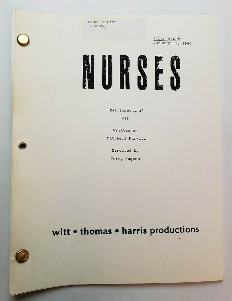 NURSES / Mitchell Hurwitz 1994 TV Show Script, Stephanie Hodge "Eat Something"