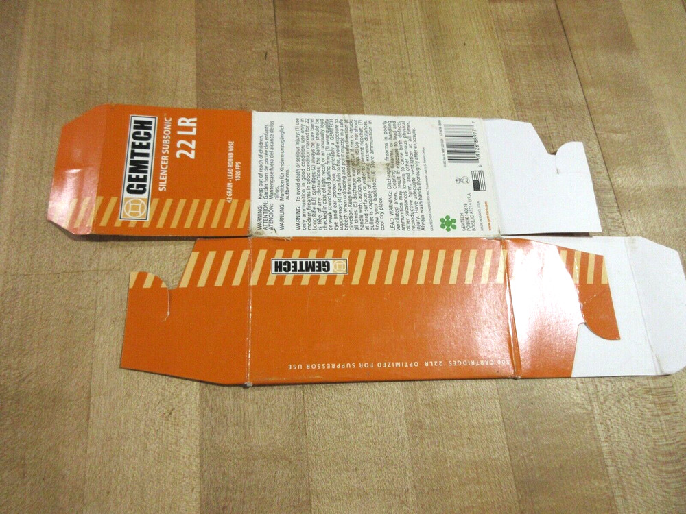 Empty Ammo Box Gemtech Subsonic 22 Brick Box. (w14)