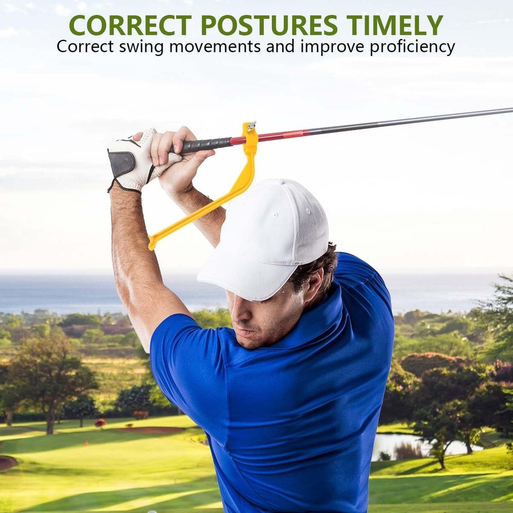 2 Pcs Golf Training Aids Swing Correcting Trainer Tool Golf Accessories Yellow