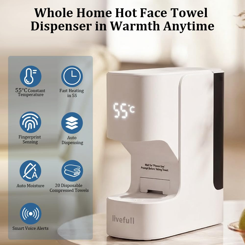 Hot Face Towel Heater Machine, Towel Warmer, 55°C Constant Temperature, 20 Compr