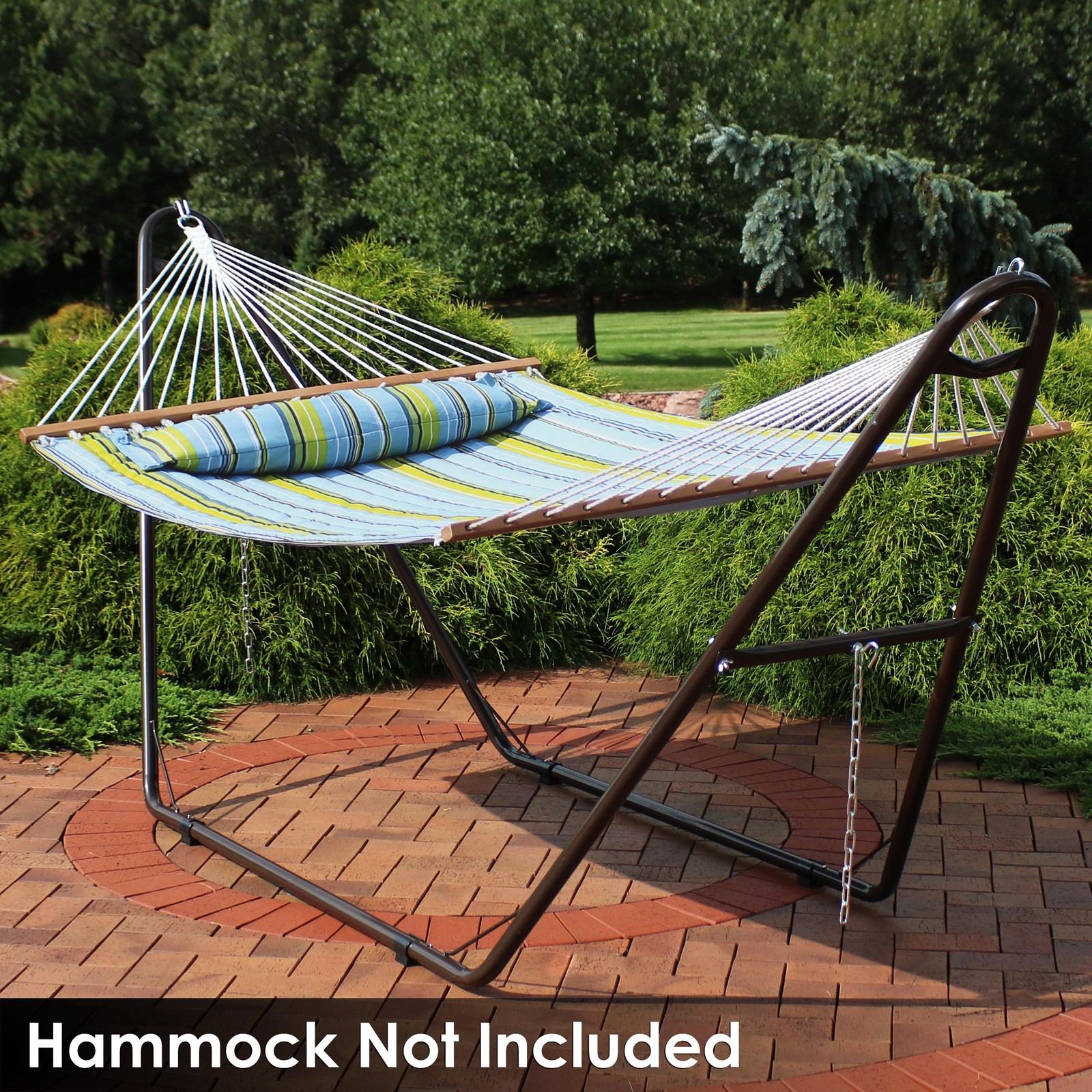 Powder-Coated Steel Universal Hammock Stand - Green - 124 in by Sunnydaze