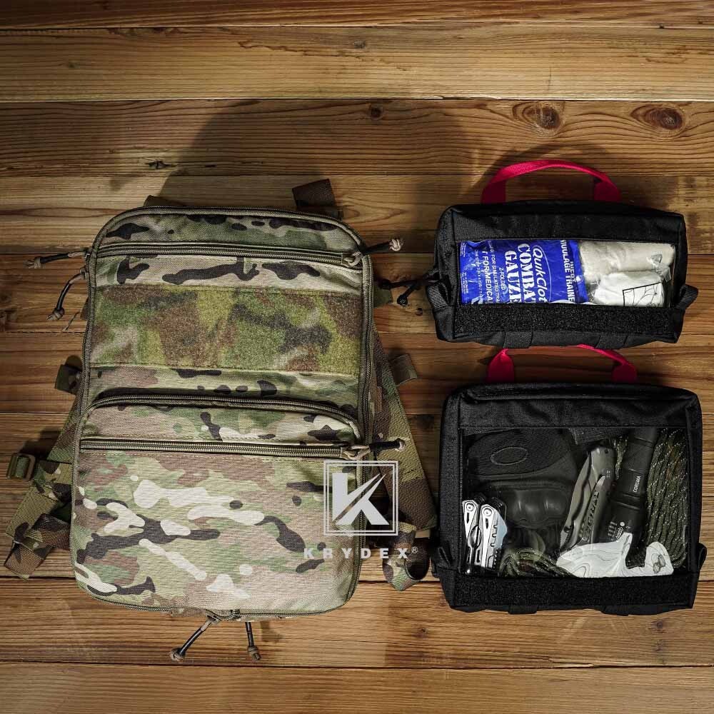 KRYDEX Clear Top Insert Cube Organizer Hook Back Packing Travel Backpack Large