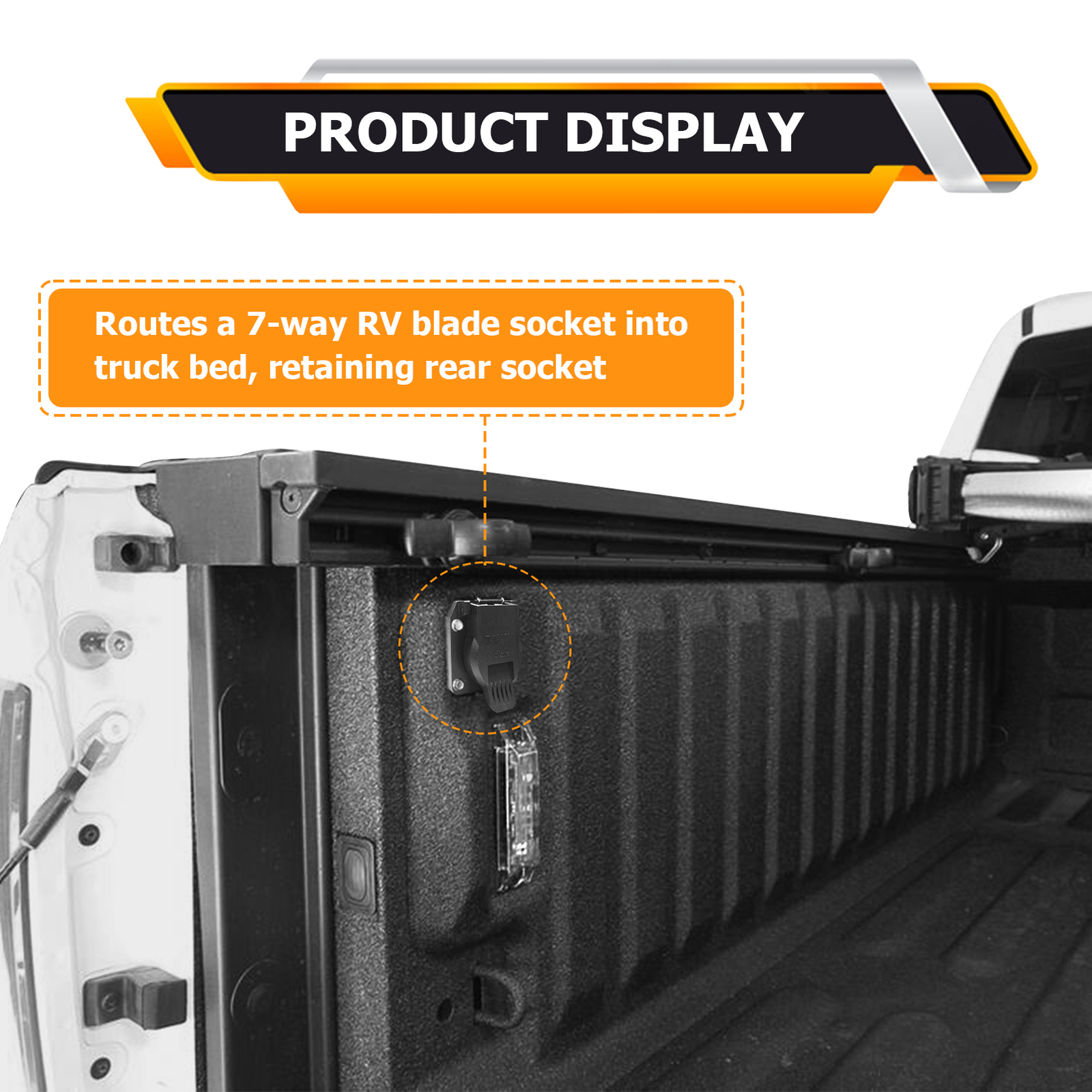 For 99-16 Ford F-250 Super Duty ,7FT 7 Pin Trailer Plug Wiring Harness Extension