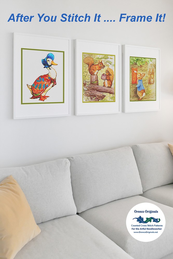 Beatrix Potter Hunca Munca Babies Counted Cross Stitch Chart Pattern