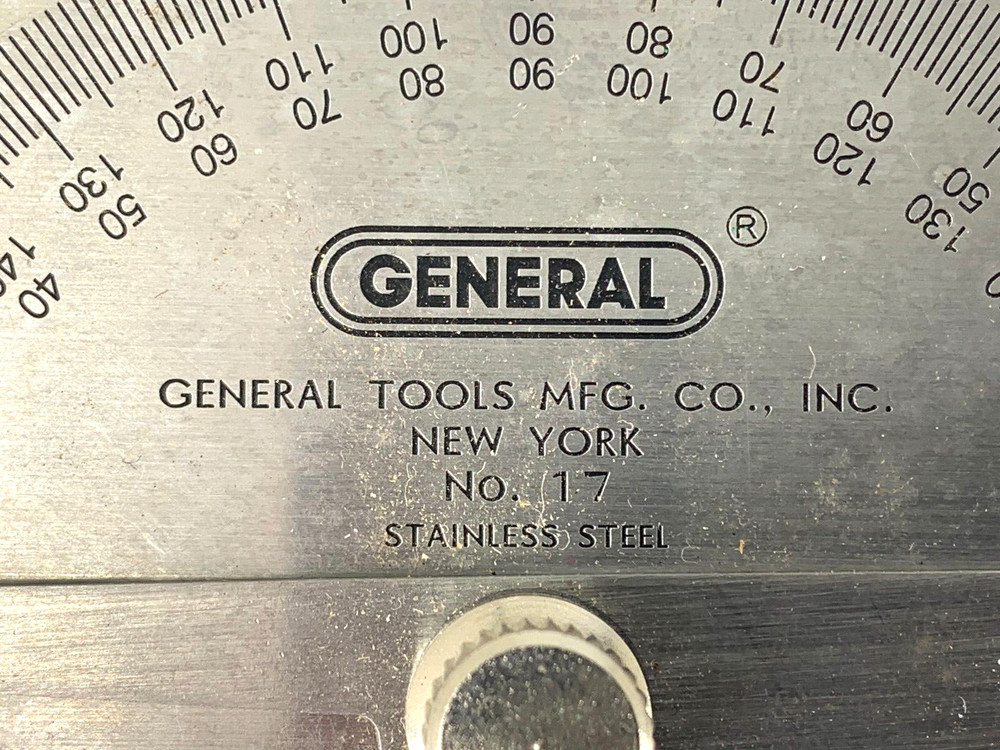 General Tools Manufacturing Co No. 17 Protractor