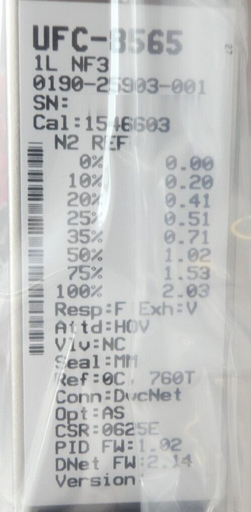 Celerity UNIT UFC-8565 Mass Flow Controller MFC AMAT 0190-25903 New Surplus