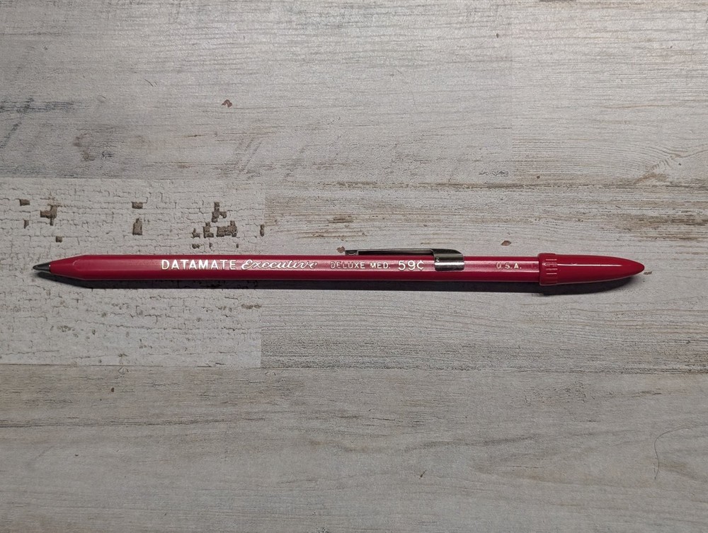 DATAMATE Executive Ballpoint Pen Red Deluxe Medium U.S.A. *DOES NOT WRITE*