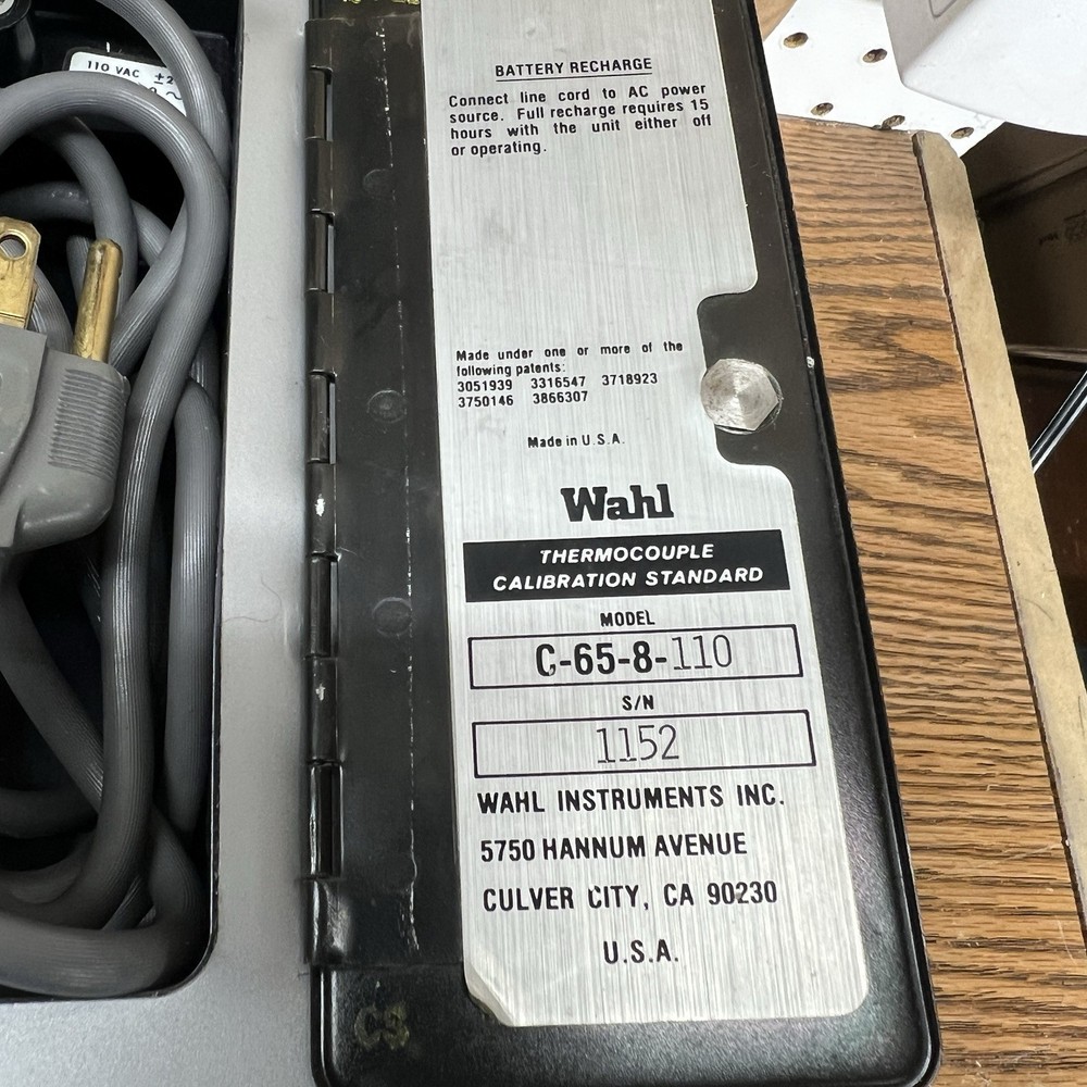 WAHL MODEL C-65 TERMOCOUPLE CALIBRATION STANDARD Microprocessor Based Calibrator