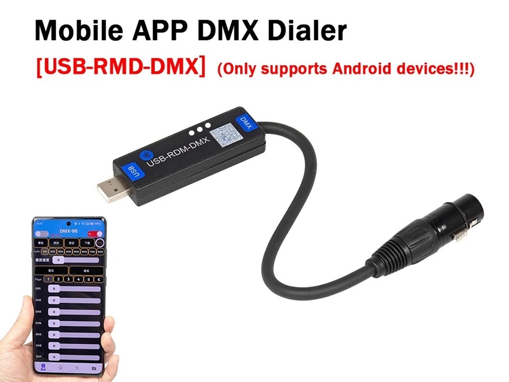 New USB-RMD-DMX Mobile App Stage Light Wireless Bluetooth Controller for Android