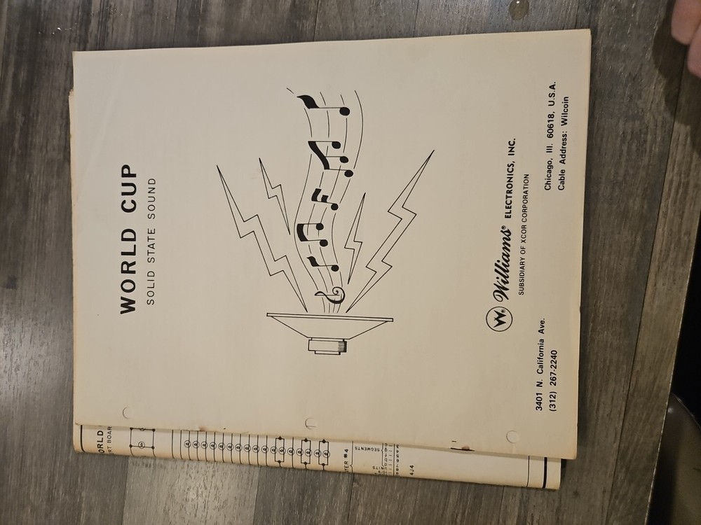 WILLIAMS-WORLD CUP-INSTRUCTION MANUAL-ELECTRONIC COMPONENTS 1978