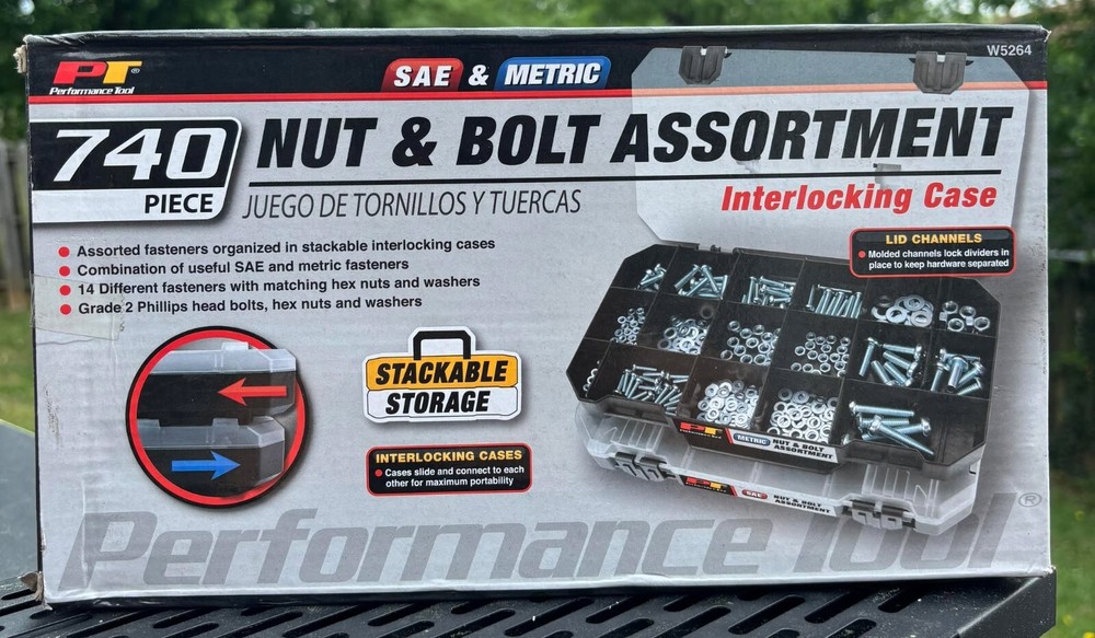 BRAND NEW Performance Tool W5264 - 740 Pc Stacking Interlocking