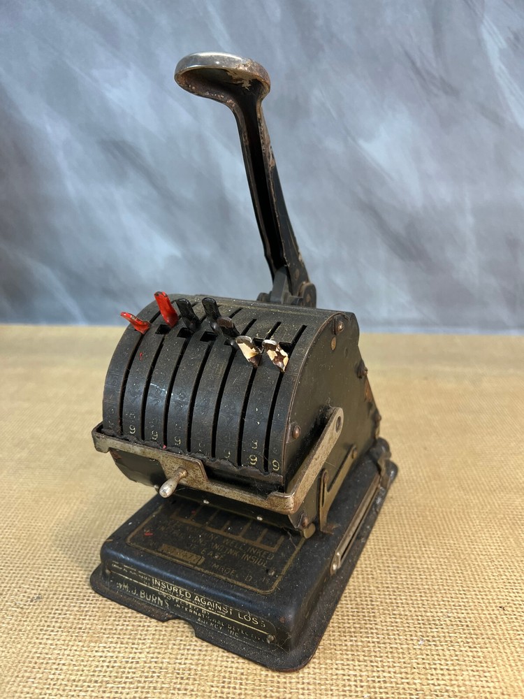 Antique F & E Hedman Mfg. Co. Check Writer Model D