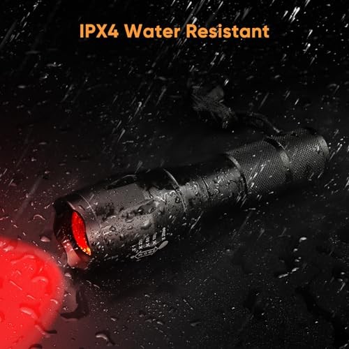 Flashlight, Single Mode Red Tactical Flashlight, Zoomable Hunting Red Light