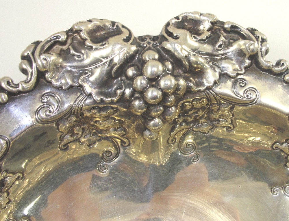 Gorham Sterling Silver Round Bowl Hollowware Grapes Pattern Number 222