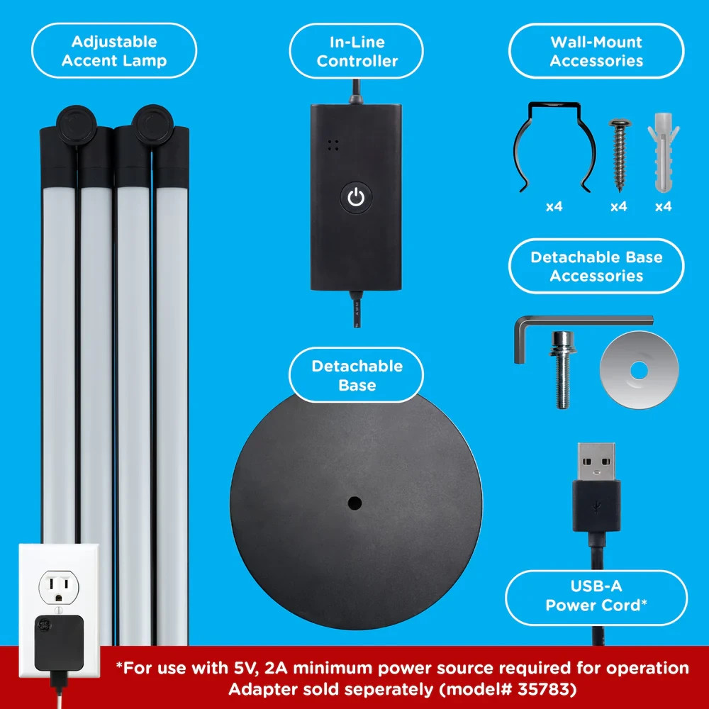 Enbrighten Vibe Wi-Fi Spectrum RGBWIC Adjustable Accent Lamp w/ Music Sync NEW