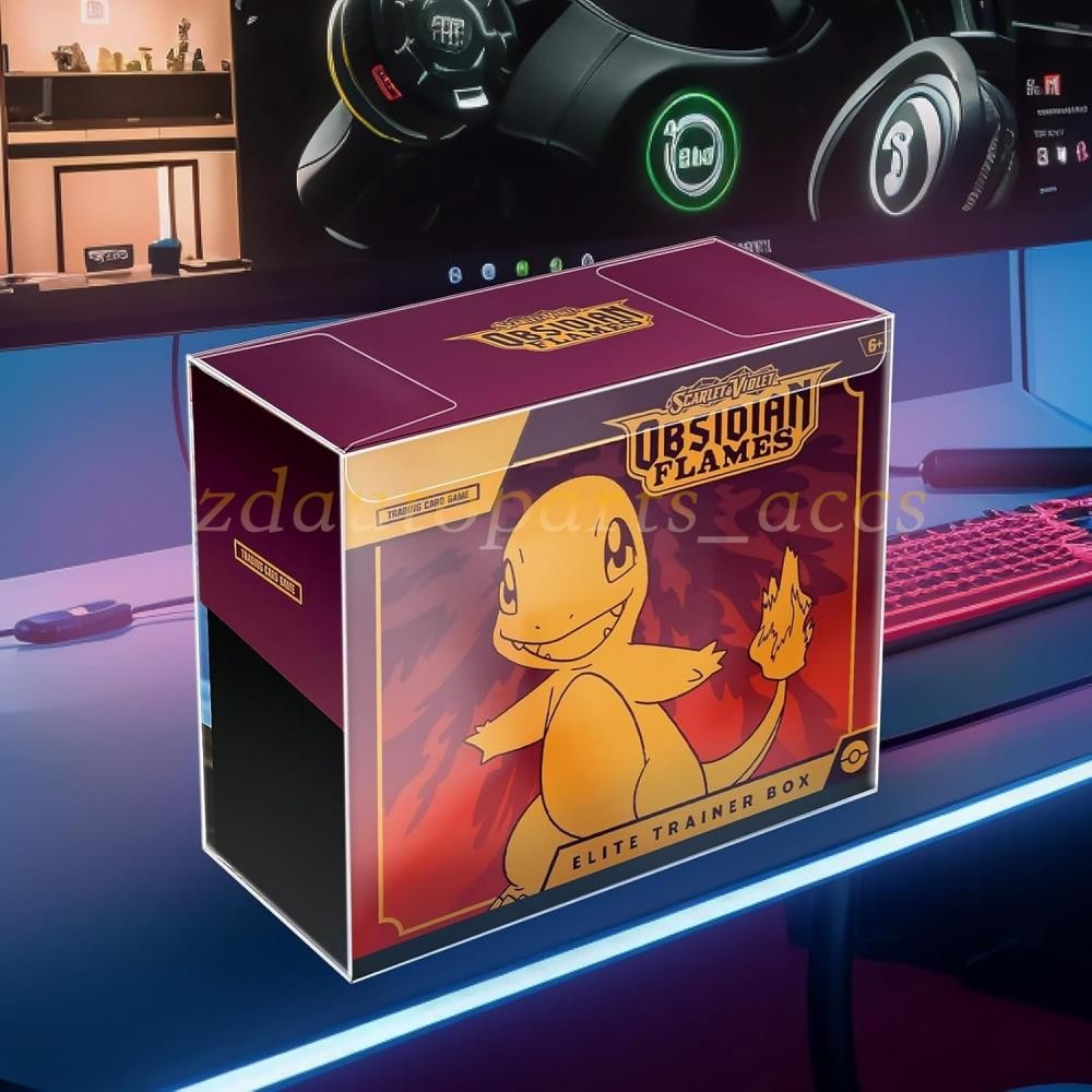 【5 Pcs UV-Blocking】 PKMN ETB Protector Case, ETB Box Plastic Display Case