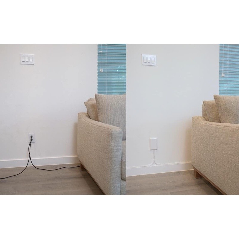 Outlet Concealer Kit Cord Management Wall Hugging Design Clutter Free Solution