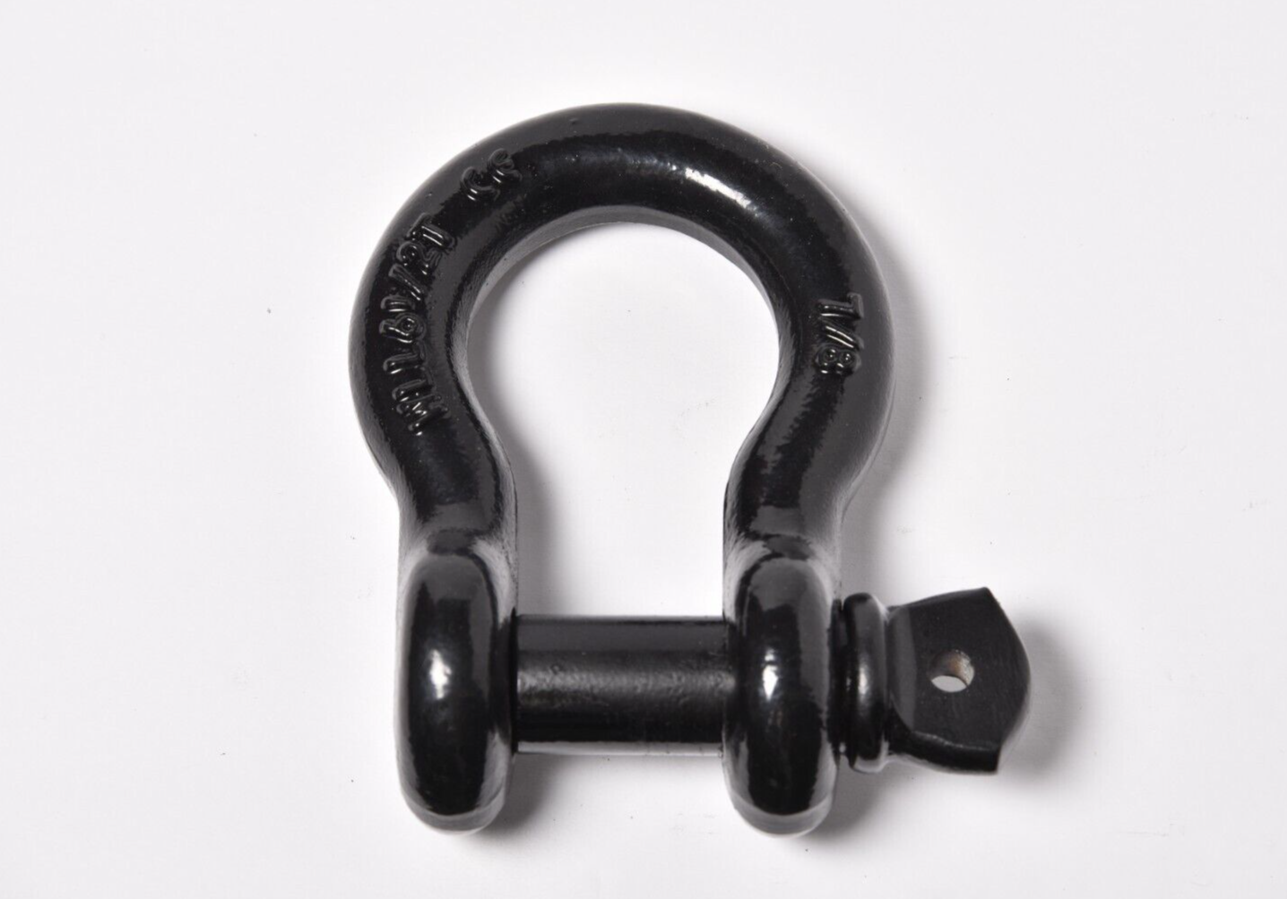 7/8" BLACK D-Ring Bow Shackle Screw w 1" Pin Clevis Rigging Hummer Towing 6.5Ton