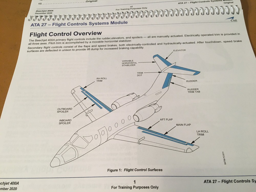 BeechJet 400A Flight Controls Systems Booklet Manual