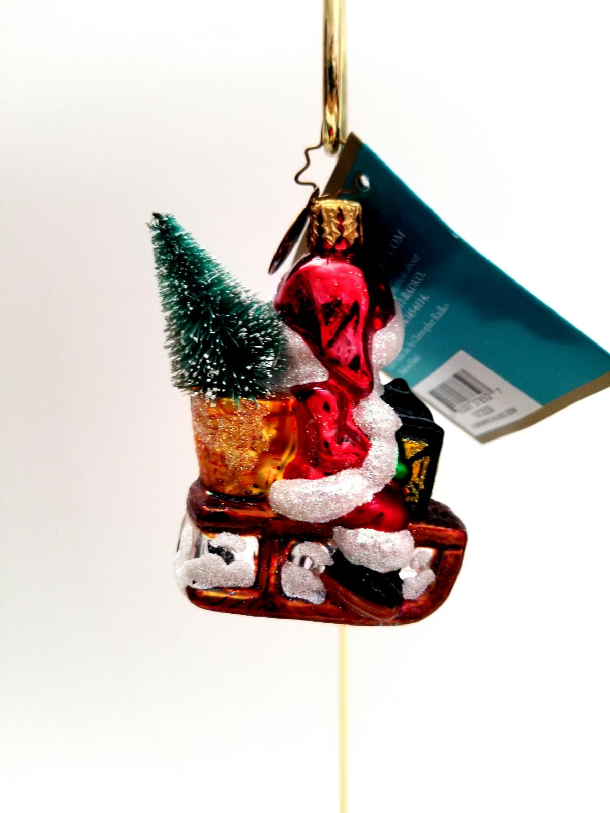 Christopher Radko - Homeward Bound Gem #1012509 Boy On Sled With Pine Tree