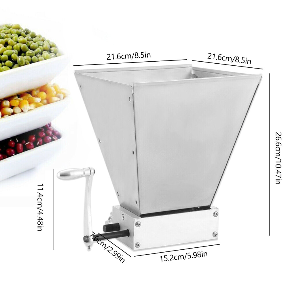 Manual Roller Grain Mill 4L Adjustable Low Speed Drill Corn Crusher Machine