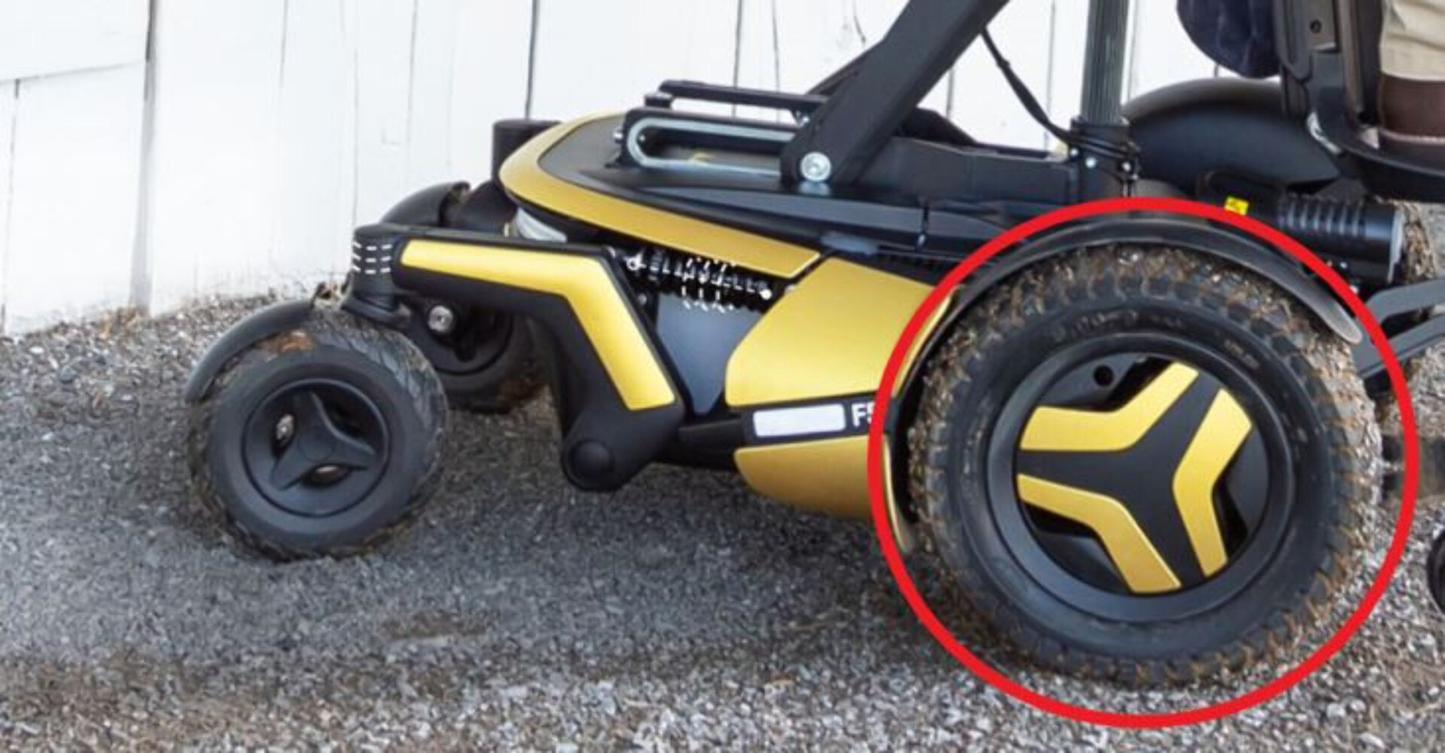 Permobil Tire, Flat Free 3"W x 14"T Black - Aggressive Tread